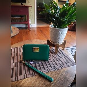 Ralph Lauren Safiano Leather Green Women's Wallet